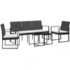 Image de vidaXL Ensemble de jardin 5 pièces avec coussins Noir Rotin PP