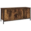 Image de vidaXL Armoire TV avec portes chêne fumé 102x35x45 cm Bois composite