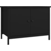 Image de vidaXL Armoire TV avec portes Noir 60x35x45 cm Bois composite