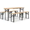 Image de vidaXL Ensemble de 3 tables de bière pliantes en bois massif de sapin