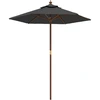 Image de vidaXL Parasol avec mât en bois Anthracite 196x231 cm