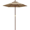 Image de vidaXL Parasol avec mât en bois Taupe 196x231 cm