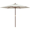Image de vidaXL Parasol avec mât en bois sable 299x240 cm