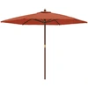 Image de vidaXL Parasol avec mât en bois Terracota 299x240 cm