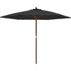 Image de vidaXL Parasol avec mât en bois noir 299x240 cm