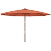 Image de vidaXL Parasol avec mât en bois Terracota 400x273 cm