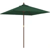 Image de vidaXL Parasol avec mât en bois vert 198x198x231 cm