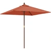 Image de vidaXL Parasol avec mât en bois Terracota 198x198x231 cm