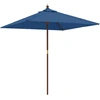 Image de vidaXL Parasol avec mât en bois bleu azur 198x198x231 cm