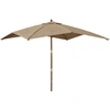 Image de vidaXL Parasol avec mât en bois Taupe 300x300x273 cm