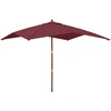 Image de vidaXL Parasol avec mât en bois rouge bordeaux 300x300x273 cm
