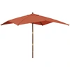 Image de vidaXL Parasol avec mât en bois Terracota 300x300x273 cm