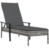 Image de vidaXL Chaise longue avec support Gris Poly rotin