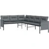 Image de vidaXL Canapé d'angle de jardin anthracite acier et textilène