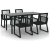 Image de vidaXL Ensemble de jardin 5 pièces noir rotin PVC