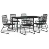 Image de vidaXL Ensemble de jardin 7 pièces noir rotin PVC