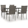 Image de vidaXL Ensemble de jardin 5 pièces Gris Poly rotin