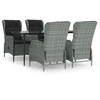 Image de vidaXL Ensemble de jardin 5 pièces gris clair Poly rotin