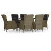 Image de vidaXL Ensemble de jardin 7 pièces brun poly rotin