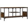 Image de vidaXL Armoire TV chêne fumé 100x35x45 cm Bois composite & fer