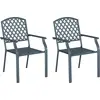 Image de vidaXL Chaise de jardin 2 pièces Anthracite 56 x 65 x 89 cm Acier