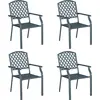 Image de vidaXL Chaise de jardin 4 pièces Anthracite 56 x 65 x 89 cm Acier