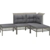 Image de vidaXL Ensemble salon de jardin 4 pièces avec coussins Gris Poly rotin