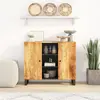Image de Buffet vidaXL à 2 portes 90 x 33 x 75 cm en bois massif de manguier