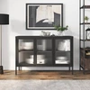 Image de vidaXL Sideboard noir 105x35x70 cm verre et acier