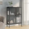 Image de vidaXL Sideboard noir 75x35x105 cm verre et acier