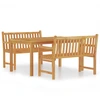 Image de vidaXL Ensemble de jardin 3 pièces en teck massif