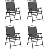 Image de vidaXL Chaises de jardin pliantes 4 pcs. Acier gris et textilène