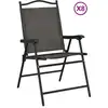 Image de vidaXL Chaises de jardin pliantes 8 pcs. Acier gris et textilène