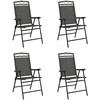 Image de vidaXL Chaises de jardin pliantes 4 pcs. Acier gris et textilène