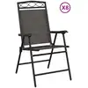 Image de vidaXL Chaises de jardin pliantes 8 pcs. Acier gris et textilène