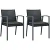 Image de vidaXL Chaises de jardin avec coussins 2 pcs. noir 56,5x57x83cm Poly rotin