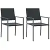 Image de vidaXL Chaises de jardin 2 pcs. noir 54x62,5x89 cm Poly rotin