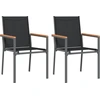 Image de vidaXL Chaises de jardin 2 pcs. noir 55x61,5x90 cm Textilène et acier