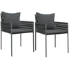 Image de vidaXL Chaises de jardin avec coussins 2 pcs. noir 54x61x83 cm Poly rotin