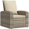Image de vidaXL Fauteuil de jardin Réglable avec coussins Marron clair Poly rotin