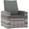 Image de vidaXL Fauteuil de jardin Réglable avec coussin Gris Poly Rattan