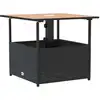 Image de vidaXL Table de jardin avec trou pour parasol noir 55x55x46,5 cm Poly rotin