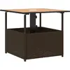 Image de vidaXL Table de jardin avec trou pour parasol Marron 55x55x46,5 cm Poly rotin