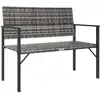 Image de vidaXL Banc de jardin 2 places Gris Poly rotin
