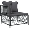 Image de vidaXL Canapé d'angle de jardin avec coussins Anthracite Tissu