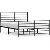 Image de vidaXL Cadre de lit avec tête et pied de lit en métal noir 150x200 cm