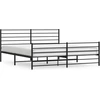 Image de vidaXL Cadre de lit avec tête et pied de lit en métal noir 200x200 cm