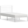 Image de vidaXL Lit métallique sans matelas avec tête de lit blanc 75x190 cm