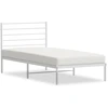 Image de vidaXL Cadre de lit avec tête de lit en métal blanc 90x200 cm