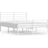Image de vidaXL Cadre de lit avec tête et pied de lit en métal blanc 120x190 cm